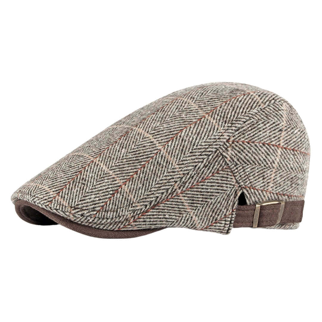 Herringbone Cotton Knitted Flat Cap | LAWTON