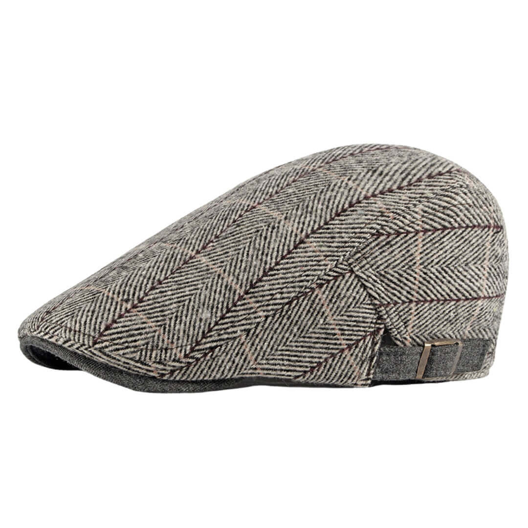 Herringbone Cotton Knitted Flat Cap | LAWTON