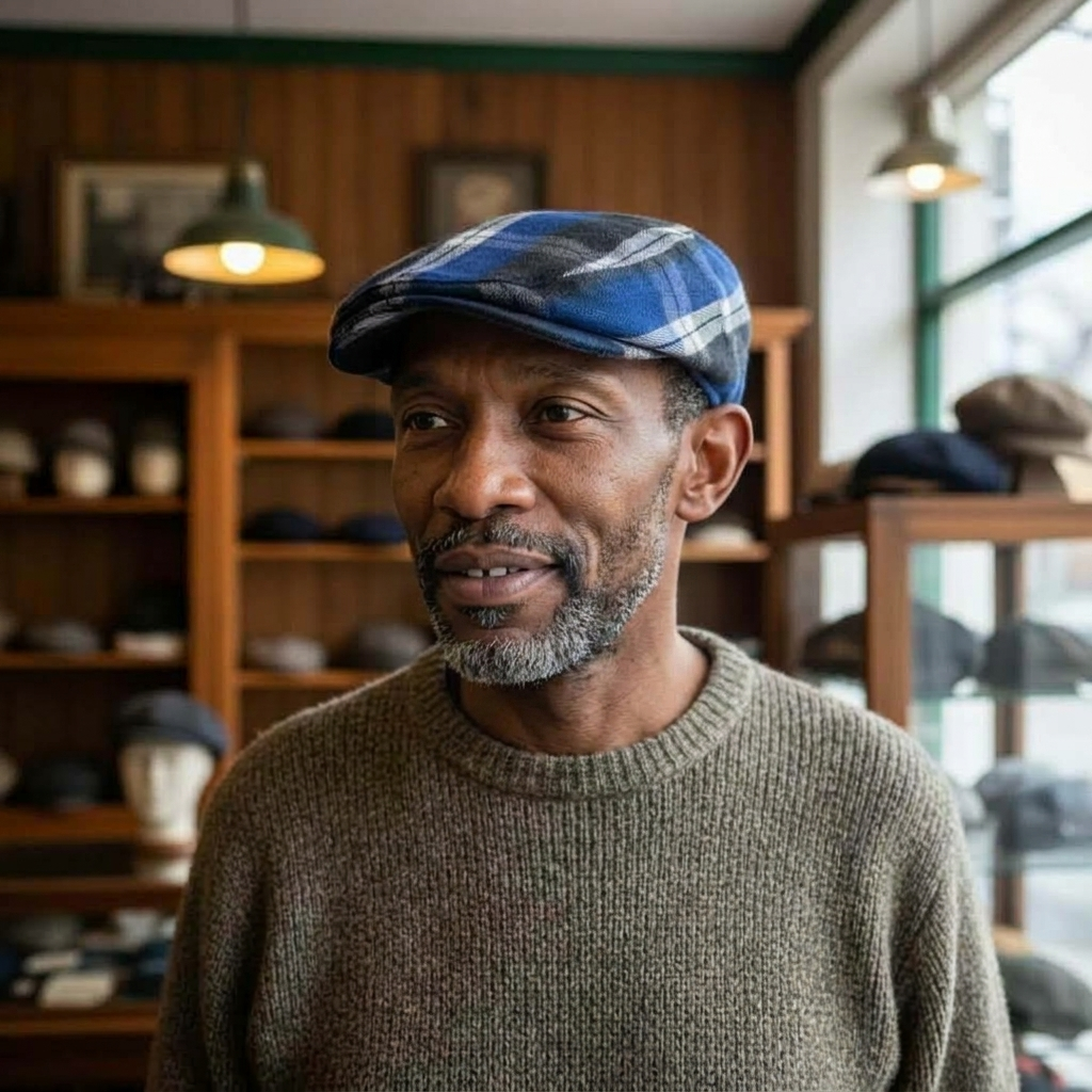 Plaid Cotton Flat Cap | MONTGOMERY