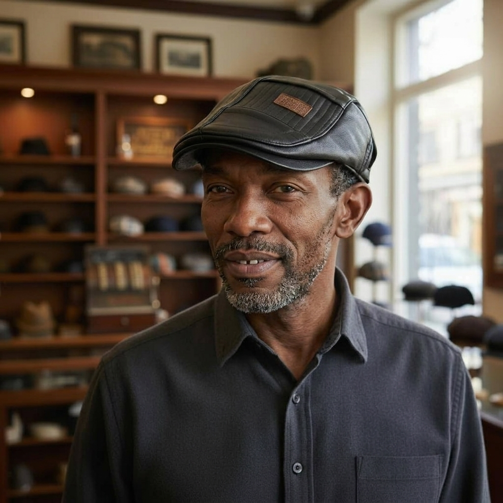 Vegan Leather Flat Cap | TYSON