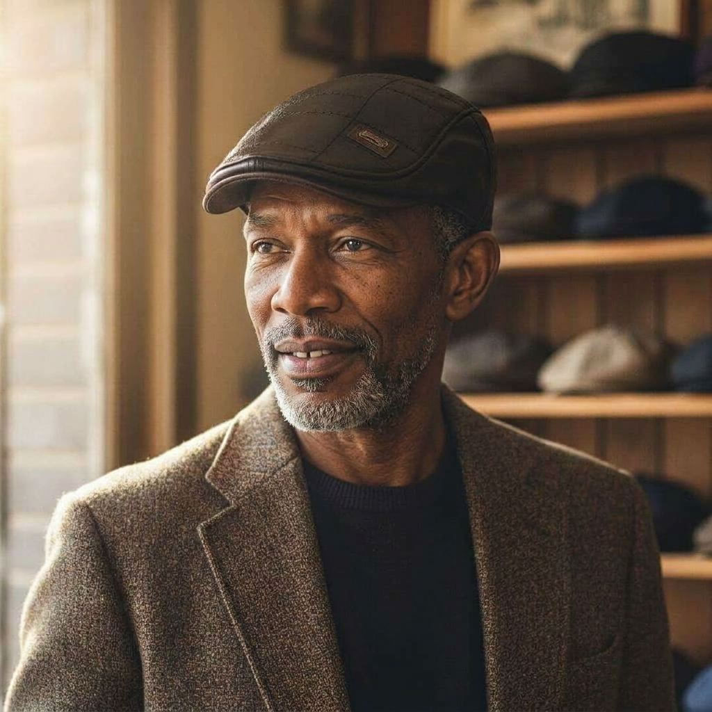 Vegan Leather Flat Cap | COLUMBUS