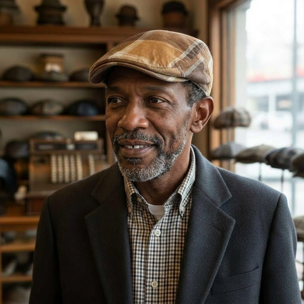 Plaid Cotton Flat Cap | SCRANTON