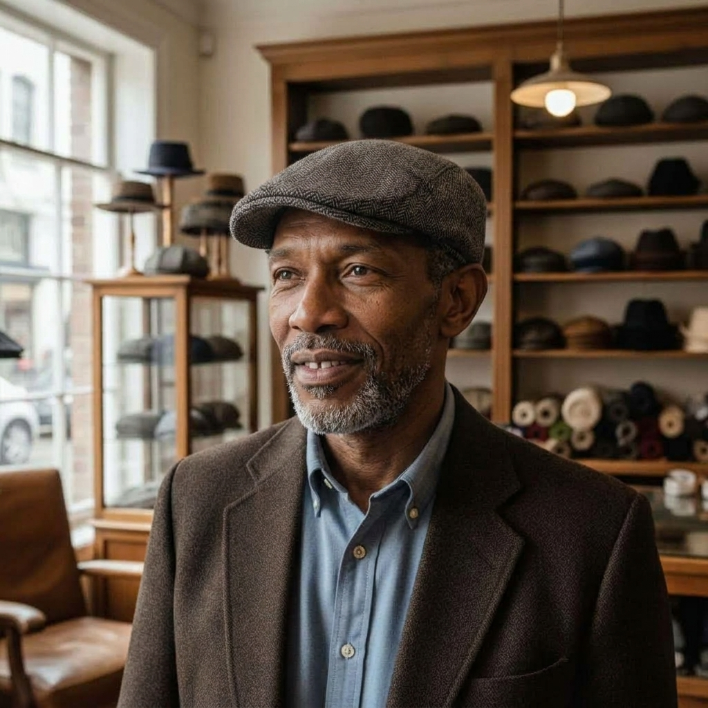 Herringbone Cotton Blend Cap | PUEBLO