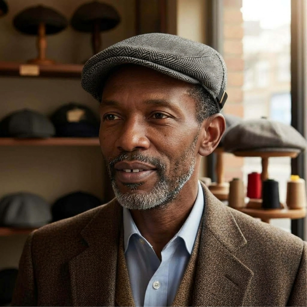 Herringbone Flat Cap | EVANSTON