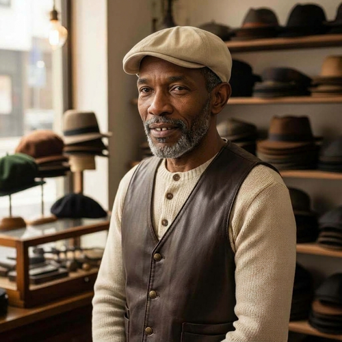 Brushed Cotton Flat Cap | ATLANTA