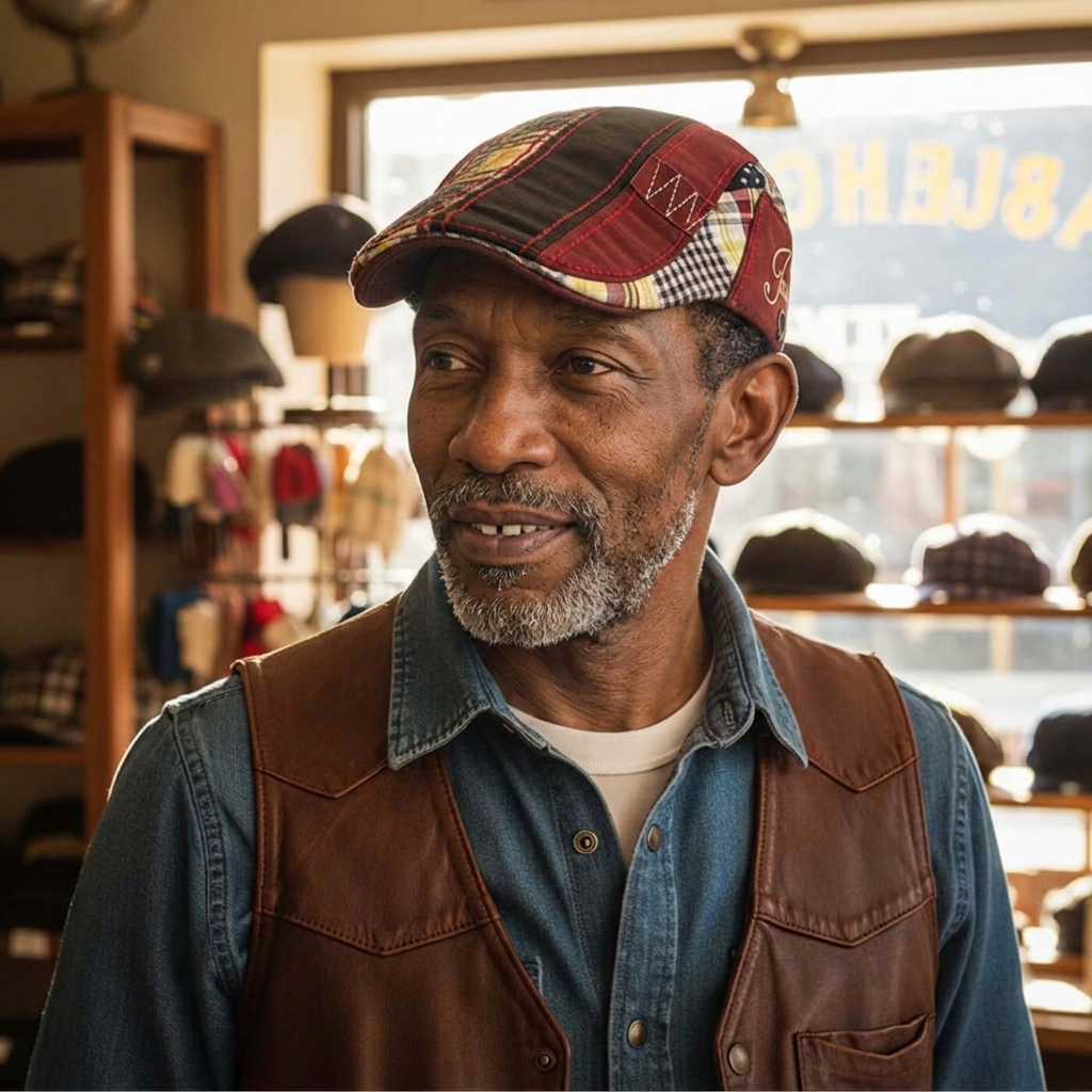 Patchwork Cotton Flat Cap | DELTA